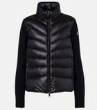 Moncler Tricot down-paneled virgin wool cardigan
