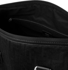 Fendi - Leather-Trimmed Logo-Jacquard Mesh Duffle Bag - Black