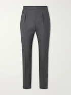 Thom Sweeney - Tapered Pleated Wool-Twill Suit Trousers - Gray