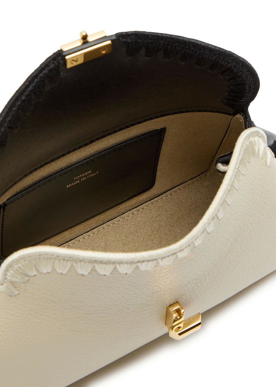 Toteme T-lock Panelled Mini Leather Clutch - Black - One Size