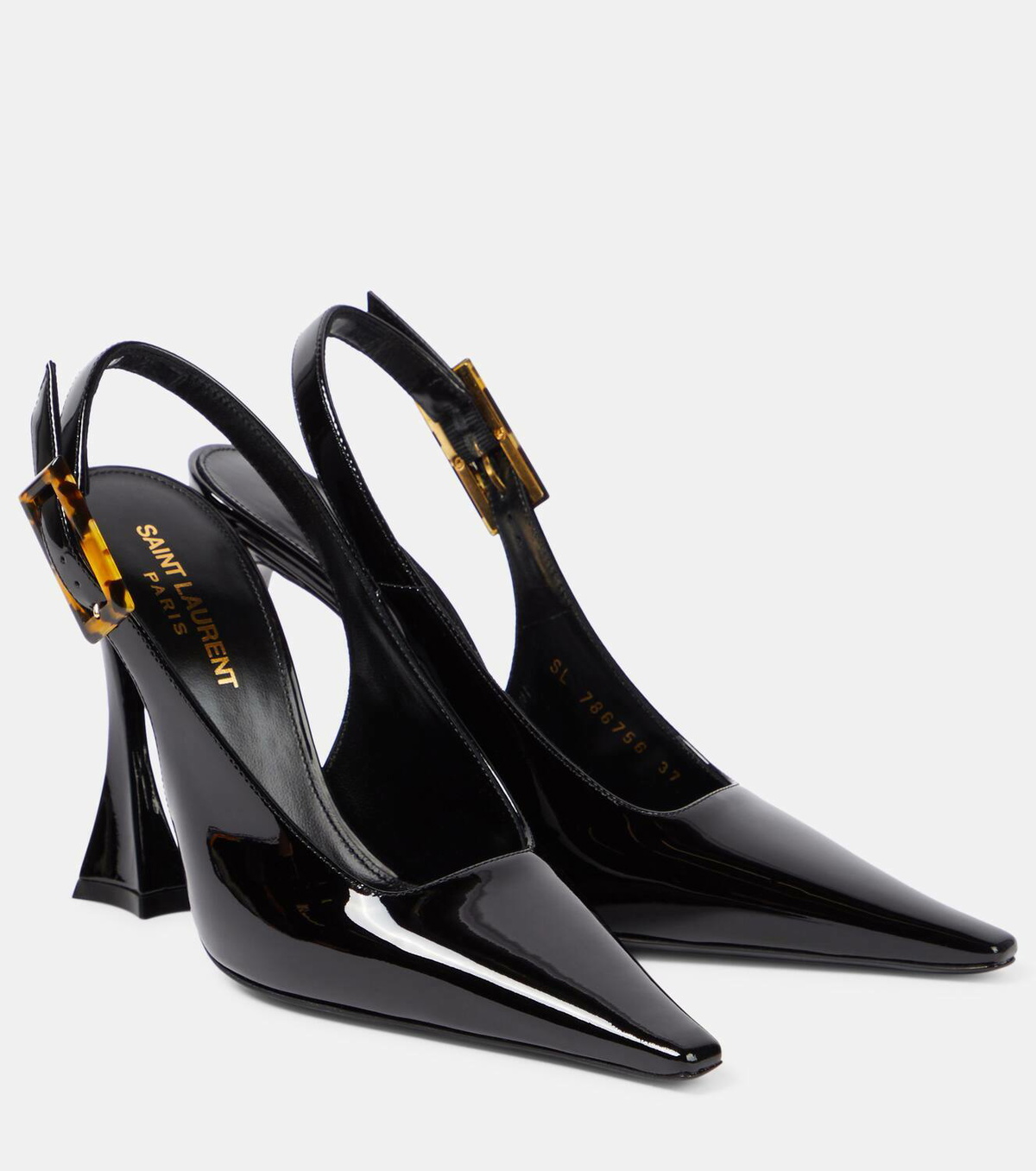 Saint Laurent Dune patent leather slingback pumps Saint Laurent