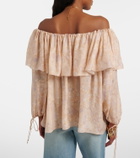 Chloé Floral silk charmeuse top
