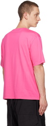 Palm Angels Pink Embroidered T-Shirt