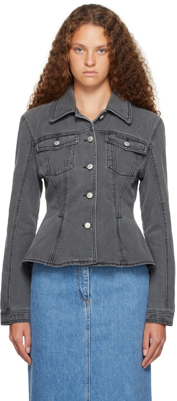 Photo: Magda Butrym Gray Peplum Denim Jacket