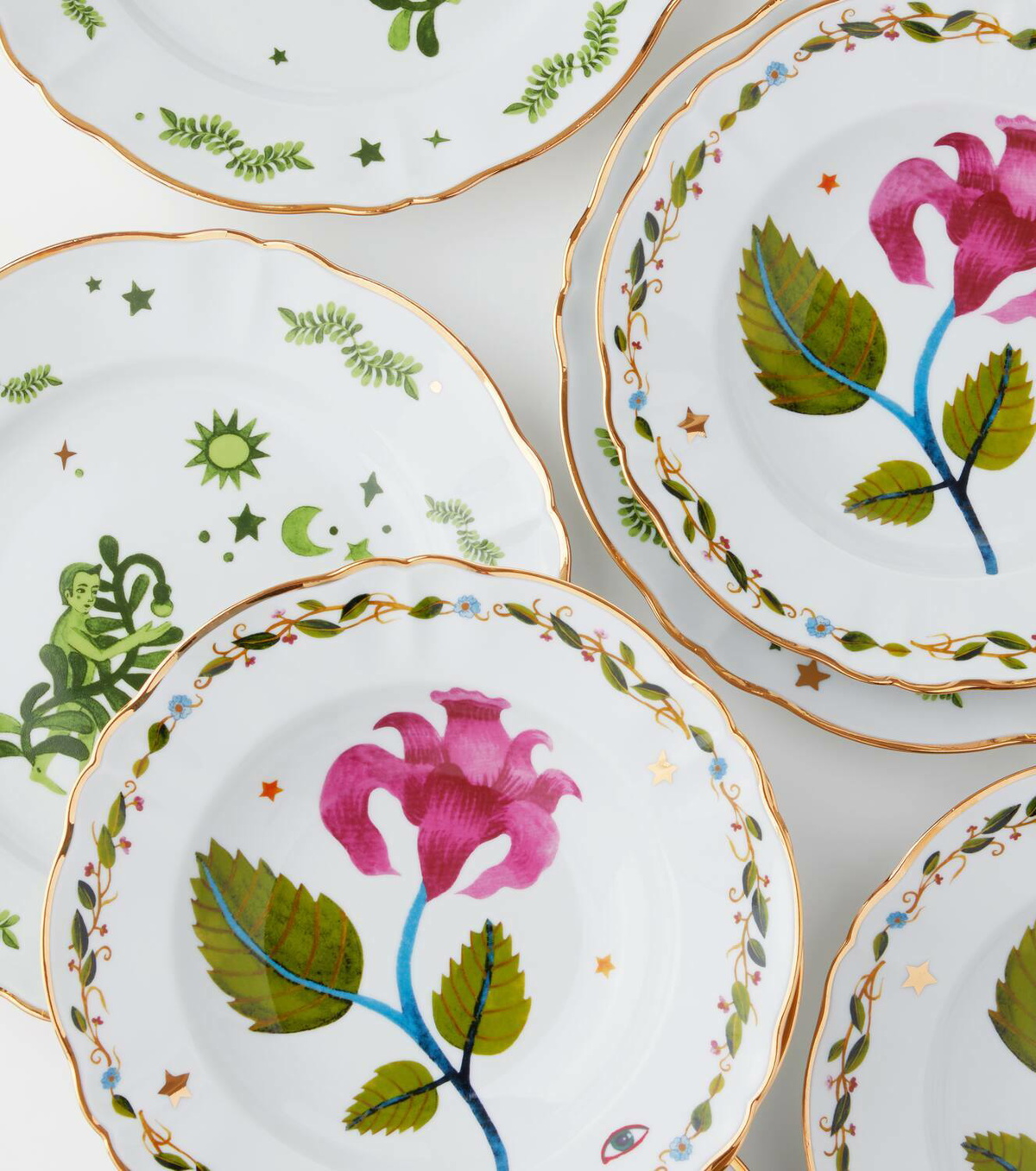 Bitossi Fabula Profumo set of 4 porcelain soup plates