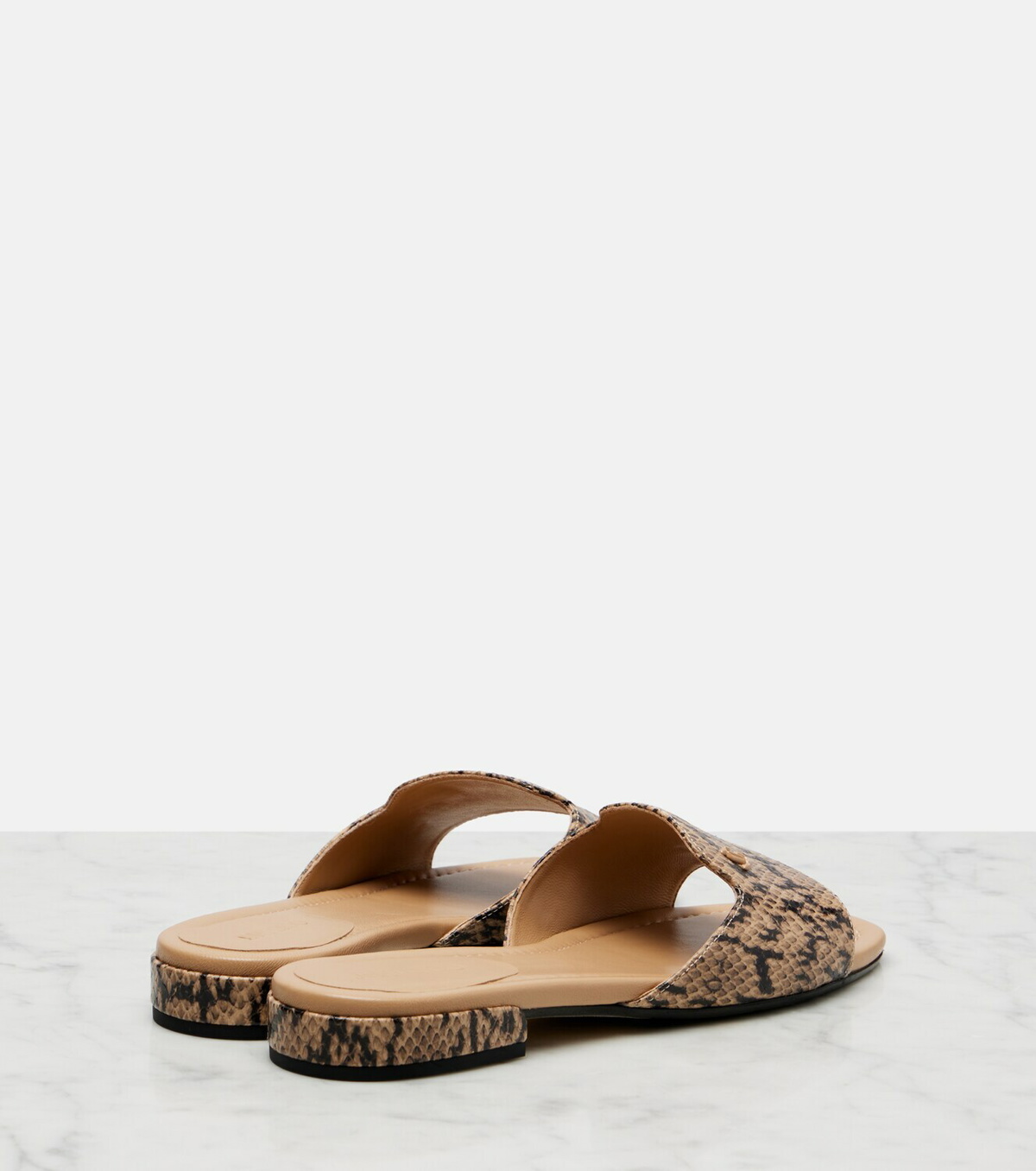 Jimmy Choo Dina snake-effect leather slides