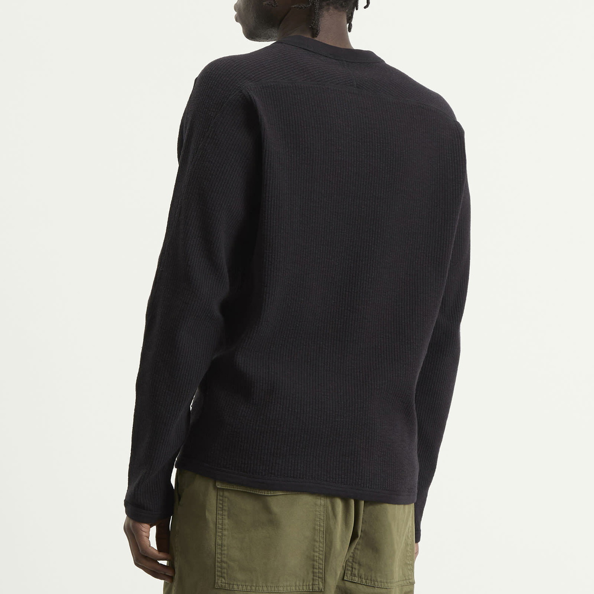 Norse Projects Men's Stevns Military Rib Long Sleeve T-Shirt in Black