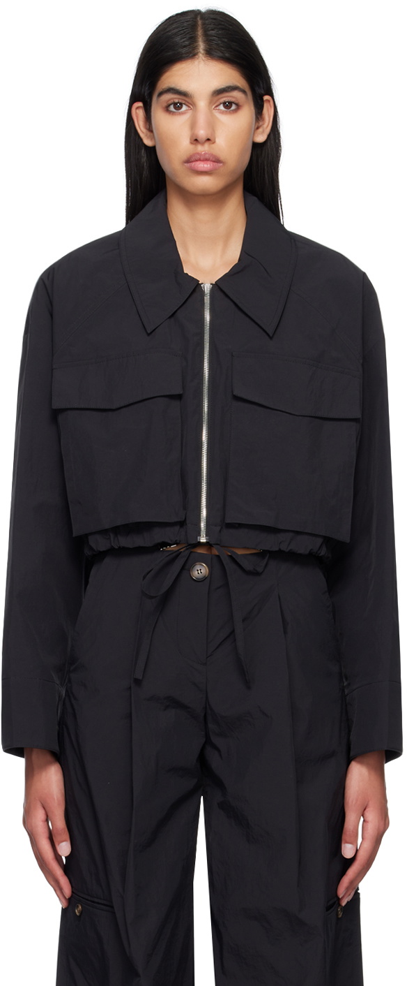 J KOO Black Zip Jacket