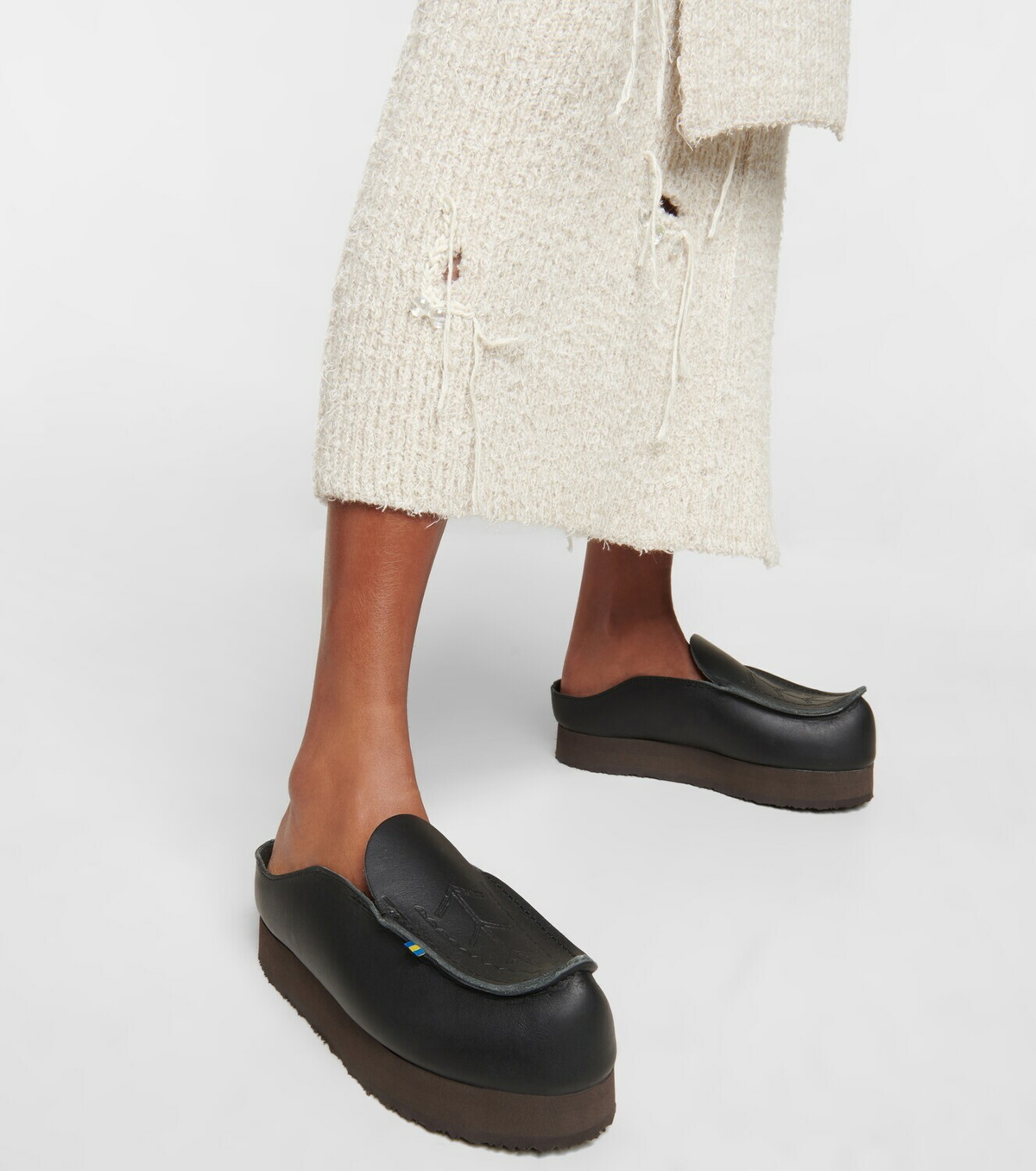 Acne Studios ✖️Kero スリッポン　black Acne Studios - x Kero Bero leather platform mules Acne Studios