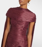 Marmar Halim Draped pleated scarf-detail gown