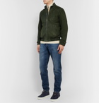 Isaia - Suede Bomber Jacket - Green