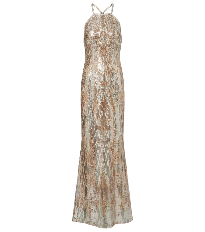 gold sequin maxi dress long sleeve Sequin Whiteley Dress