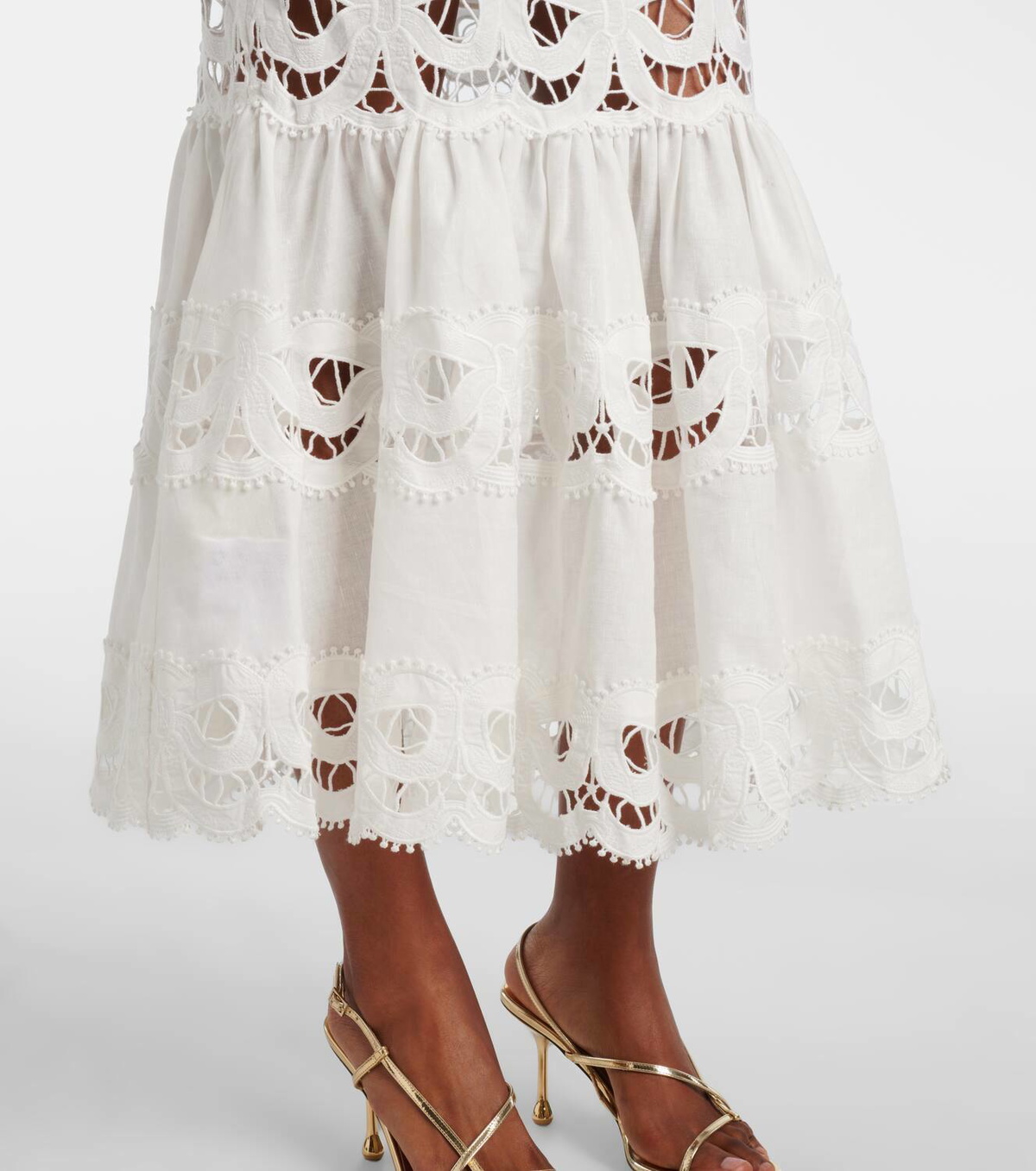 chinese dress ladies Cream Linen Maxi Dress – self-portrait main image 0