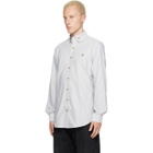 Vivienne Westwood White & Green Two Button Krall Shirt