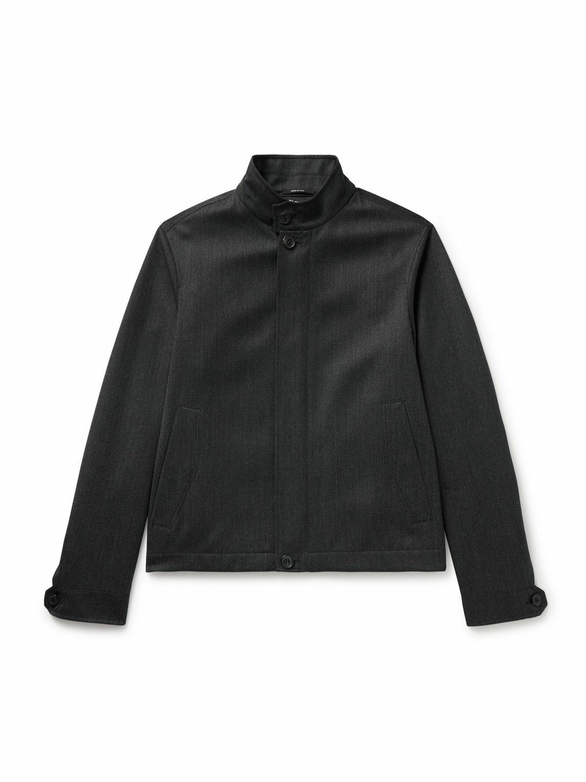 Zegna - Nubuck-Trimmed Virgin Wool-Twill Jacket - Gray