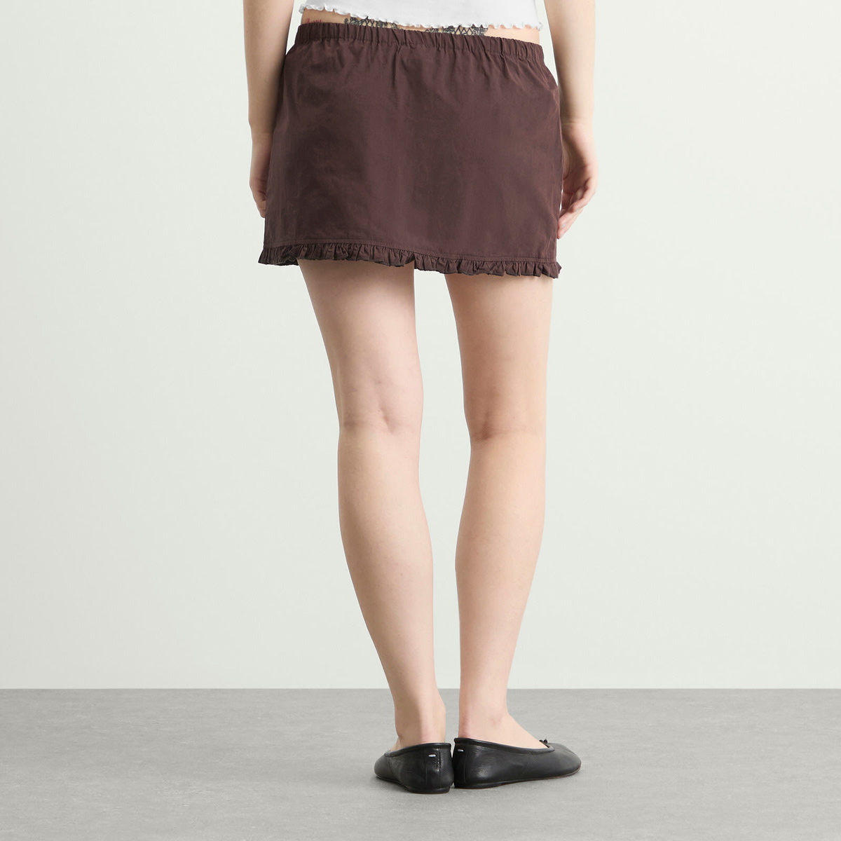 Deiji Studios Women's Flounce Mini Skirt in Umber
