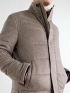 N.PEAL - Quilted Houndstooth Cashmere Jacket - Brown