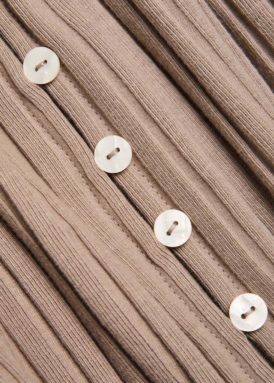 Free People Tilly Ribbed Stretch-cotton top Taupe