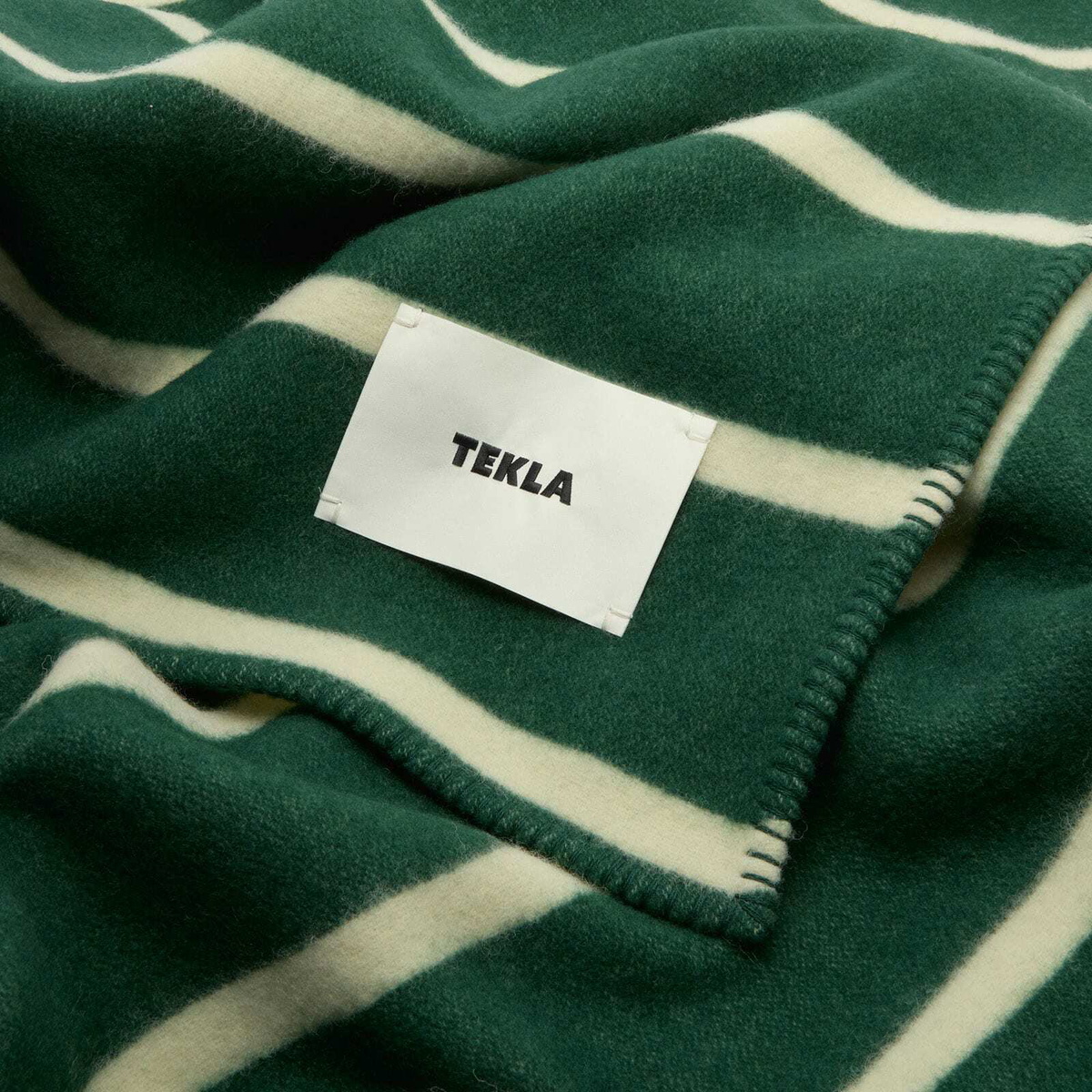 Tekla Fabrics Striped Lambswool Blanket in Rugby Stripes 