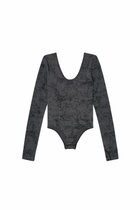 Diesel Open-back bodysuit with utilitarian print - Bodysuits Womens in Black