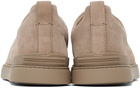 ZEGNA Beige Triple Stitch Sneakers