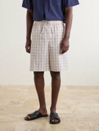 LOEWE - Paula's Ibiza Straight-Leg Checked Cotton Shorts - Neutrals