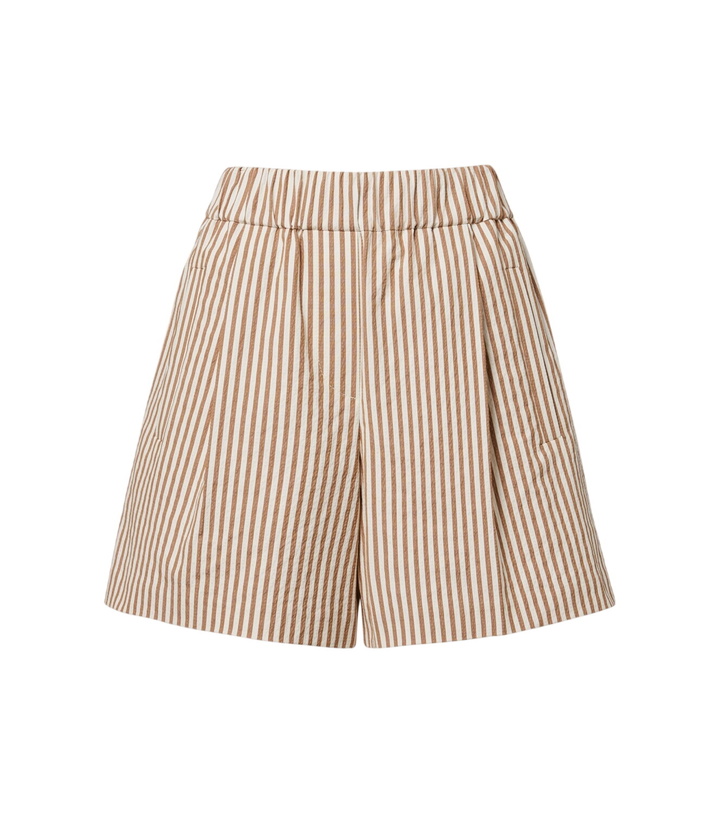 Photo: Brunello Cucinelli Striped cotton-blend shorts