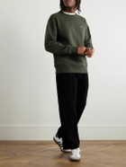 NN07 - Briggs 3504 Logo-Embroidered Organic Cotton-Blend Jersey Sweatshirt - Green