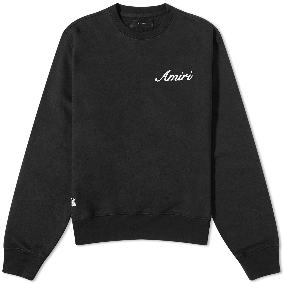 AMIRI Men's Script Logo Crew Sweatshirt in Black Amiri