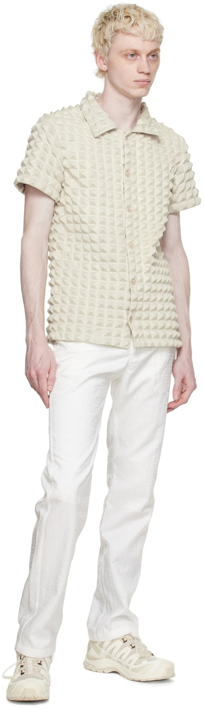 Kanghyuk White Polyester Trousers