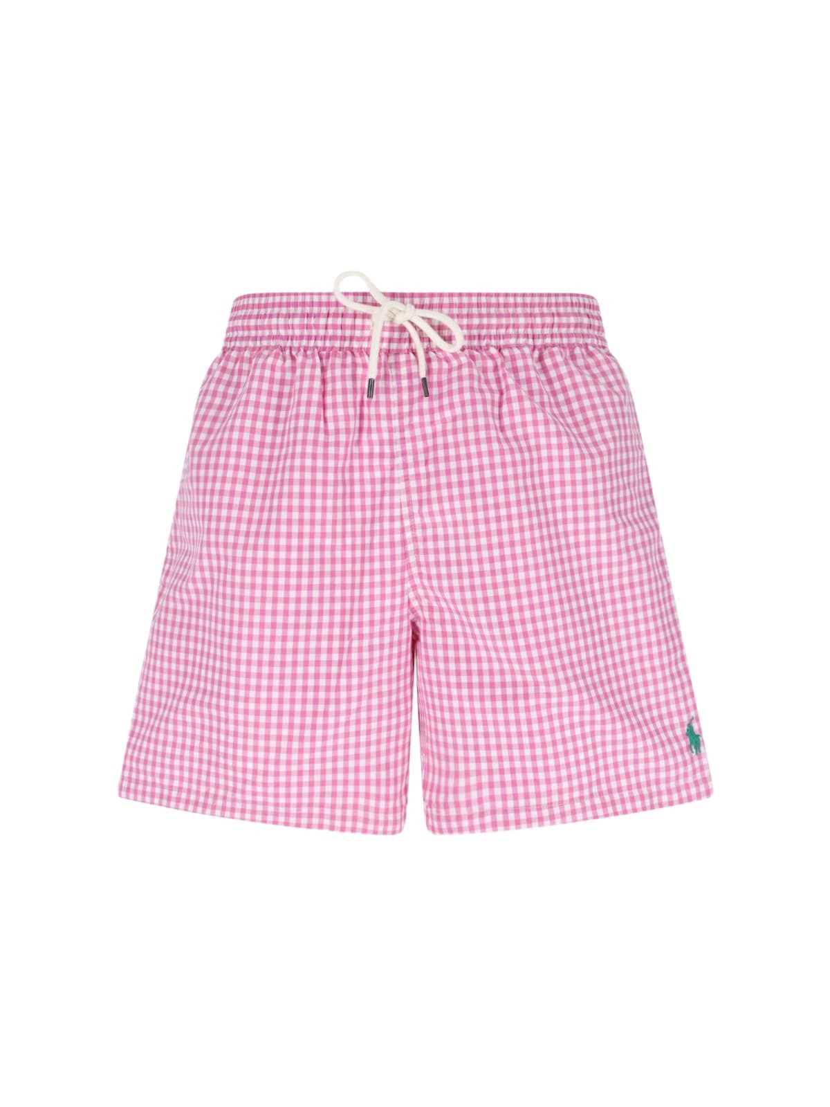 【関税&送料込】Polo Ralph Lauren Pink Striped Swim Trunks Polo Ralph Lauren - Seersucker striped swim shorts Polo