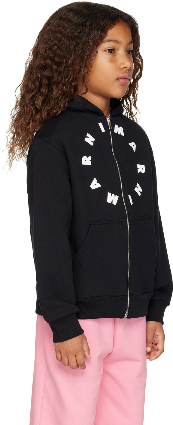 MARNI Girls Applique Hoodie in Black