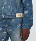Gucci Interlocking G crystal-embellished denim jacket