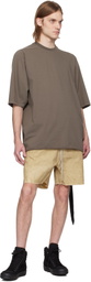 Rick Owens DRKSHDW Beige Hollywood Long Boxers Butt Zipp Shorts