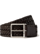 Berluti - 3.5cm Woven Leather Belt - Brown