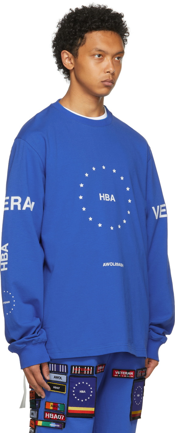 Hood by Air Blue Veteran Fingers Long Sleeve T-Shirt Hood By Air