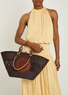 Stella Mccartney Logo Large Raffia Tote bag - Black - One Size