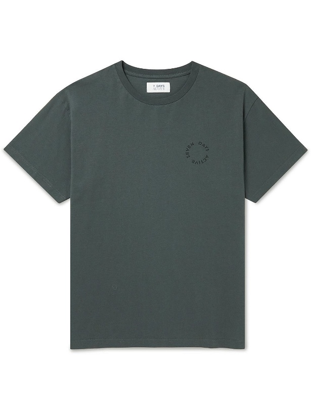 Photo: 7 DAYS ACTIVE - Logo-Print Organic Cotton-Jersey T-Shirt - Black