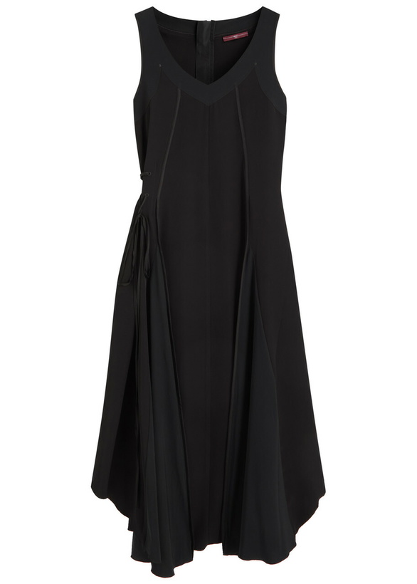 Photo: High Good Fortune Panelled Satin Midi Dress Black