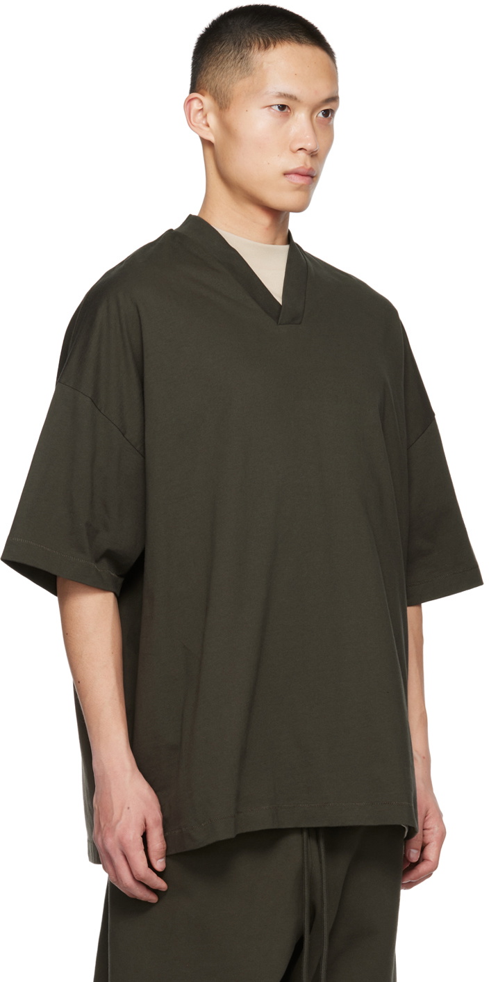 FEAR OF GOD Heavy Terry V-Neck Polo Grey Men's - FW17 - US