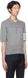 Thom Browne Gray 4-Bar Polo