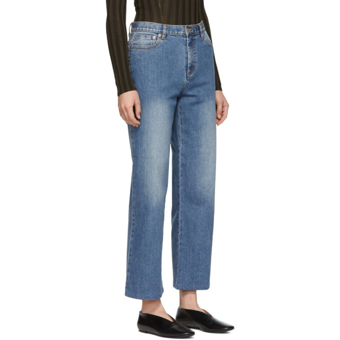 Sailor Mid Rise Straight Jeans in Blue - A P C