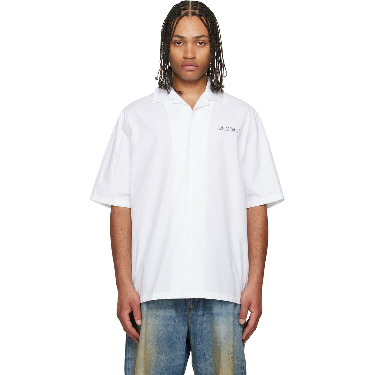 Off-White White Circle Off Bowling Shirt