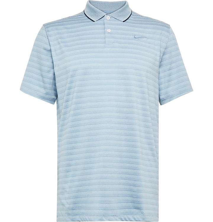 Photo: Nike Golf - Vapor Striped Dri-FIT Polo Shirt - Blue