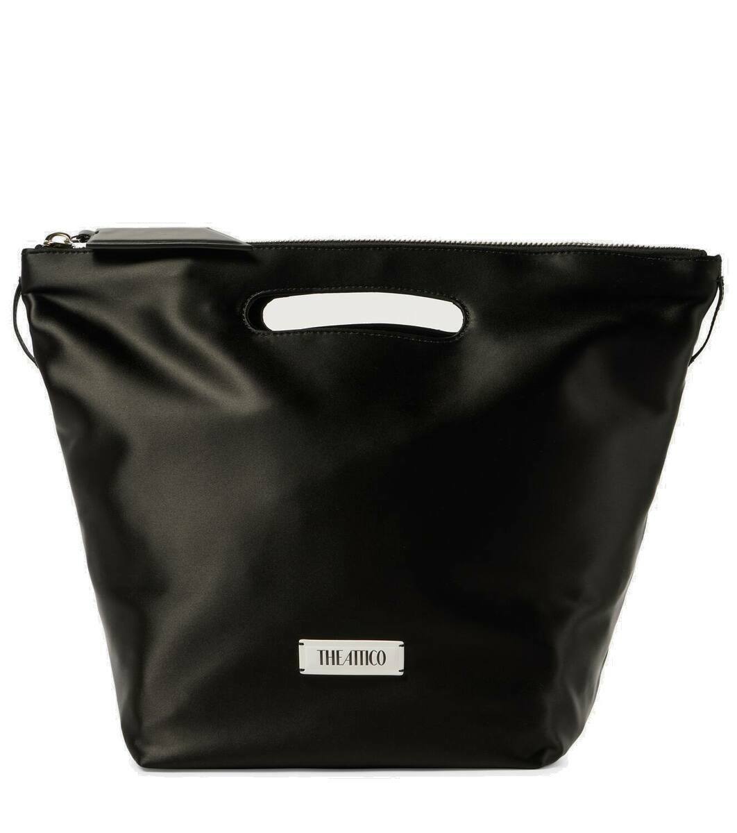 【THE ATTICO】 Via Dei Giardini 15 raffia-effect tote bag Via Dei Giardini 15 raffia-effect tote bag in red - The
