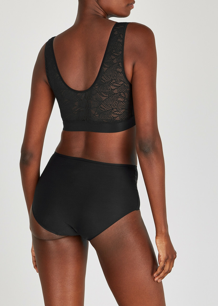 Chantelle Soft Stretch Lace-trimmed Bralette Black