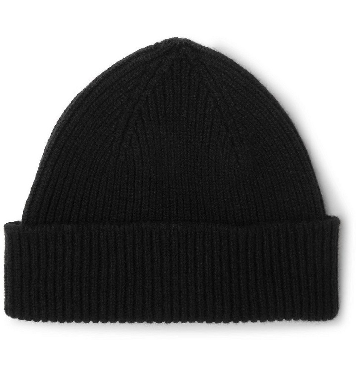 Photo: Paul Smith - Ribbed Cashmere and Wool-Blend Beanie - Black