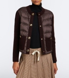 Moncler Down-paneled wool-blend cardigan