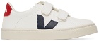 Veja Kids White & Navy Leather Esplar Sneakers