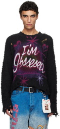 doublet Black Airbrush Recycled Cotton Sweater